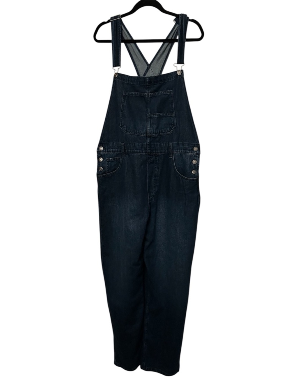 Free People We the Free Ziggy Dark Blue Wash Denim Overalls Size XL - Picture 3 of 7